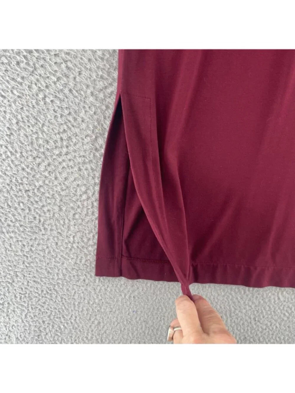 J Jill Skirt Womens Medium Wearever Burgundy Stretch Knit Midi Straight Career